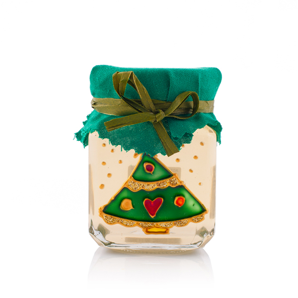Hand-painted jar with honey tree small