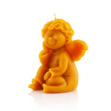 Smiling angel with hands under his chin