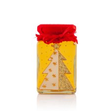 Hand-painted jar with honey golden tree