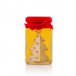 Hand-painted jar with honey golden tree