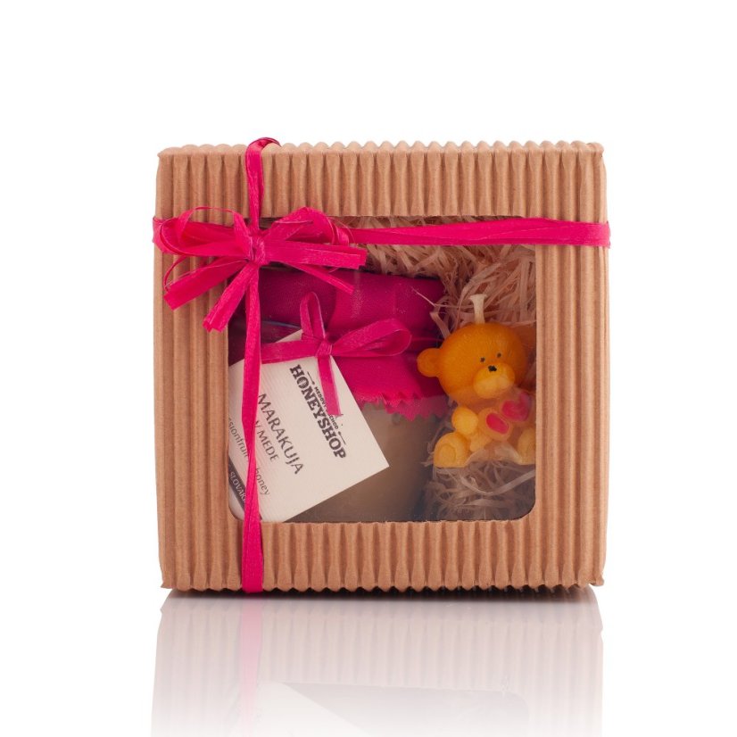 Box of passion fruit yumminess and candle