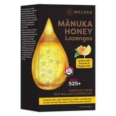 Pastilky s manukovým medom, propolisom, citrónom a mätou priepornou