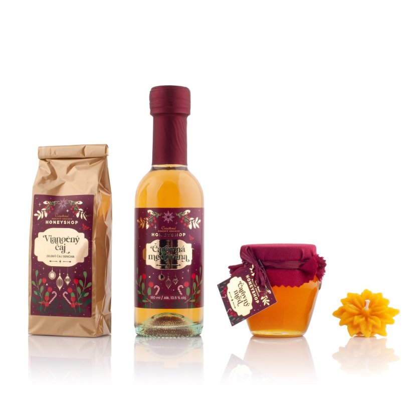 Burgundy Magical Honey Gift Bag with Tea