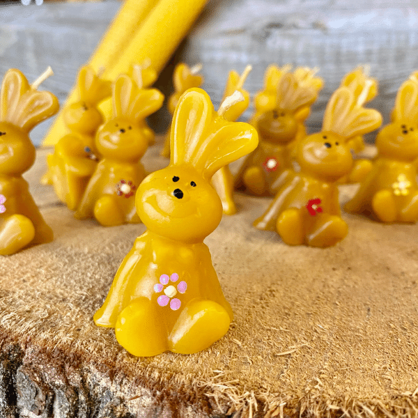Painted bunny with flowers
