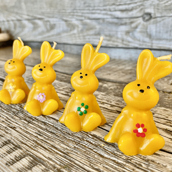 Painted bunny with flowers