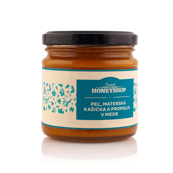 Pollen, royal jelly and propolis in honey