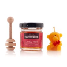 Mini honey package with forrest honey