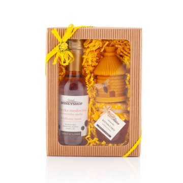 Medové balíčky - Dizajn - Medvedík s oranžovou kvetinkou
