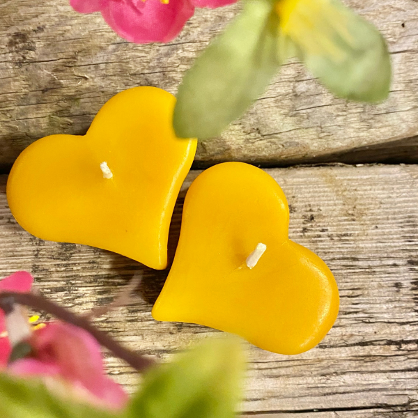 Heart candle - Colour: yellow