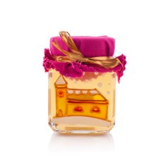 Hand-painted jar with honey church